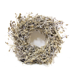 Wianek z suszonych kwiatów Boho Rustykalny 35cm